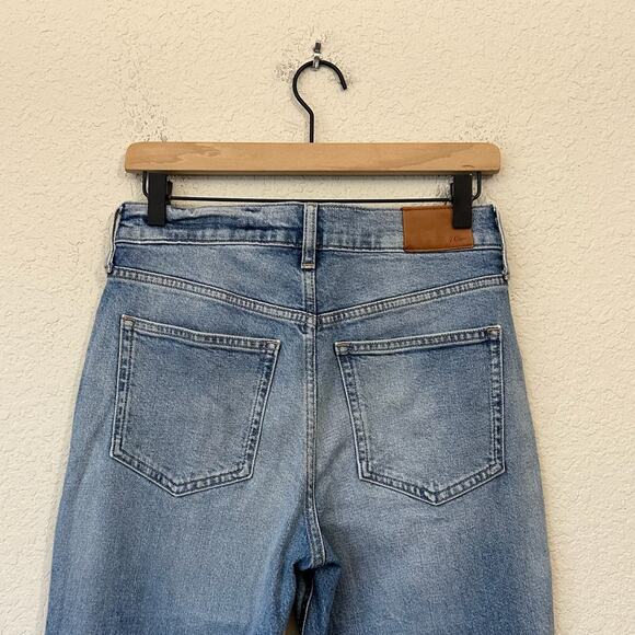 J. CREW 90s Classic Straight Leg Jeans Blue Denim High Rise Frayed - Picture 6 of 16